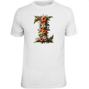 Camiseta Unissex Alfabeto Floral Letra I