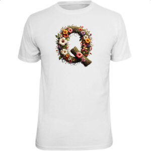 Camiseta Unissex Alfabeto Floral Letra Q