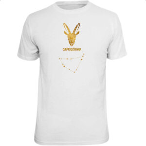 Camiseta Unissex Signo Capricornio Constelacao Dourada