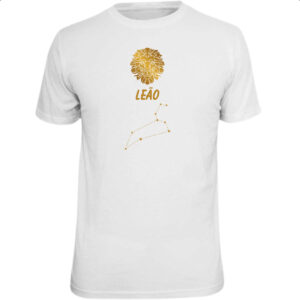 Camiseta Unissex Signo Leao Constelacao Dourada