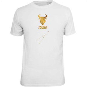 Camiseta Unissex Signo Touro Constelacao Dourada
