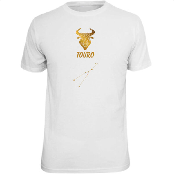 Camiseta Unissex Signo Touro Constelacao Dourada
