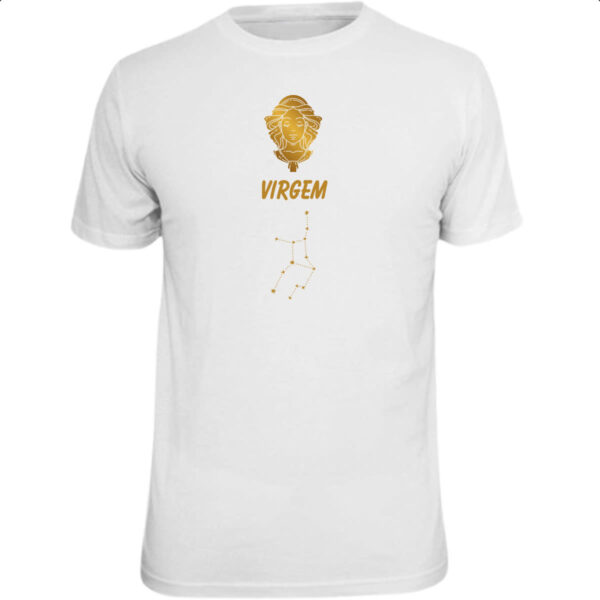 Camiseta Unissex Signo Virgem Constelacao Dourada