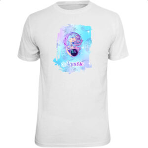 Camiseta Unissex Aquario fundo zodiacal