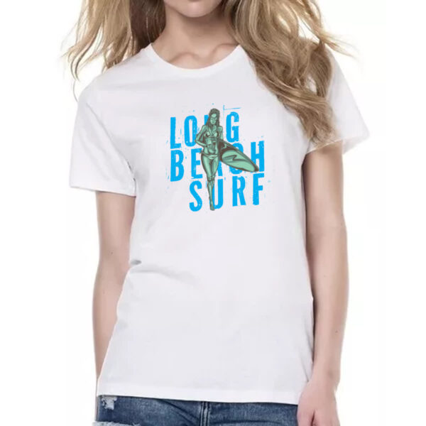 Camiseta Baby Look Long Beach Surf - Imagem 2