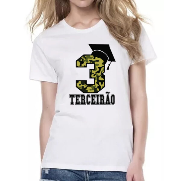 Camiseta Baby Look Terceirao Camuflagem 3 com capelo - Imagem 2
