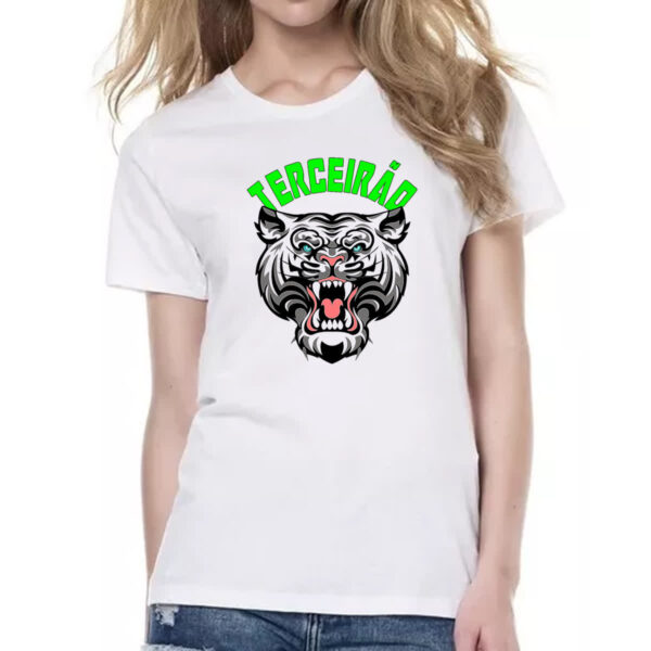 Camiseta Baby Look Terceirao Tigre rugindo - Imagem 2