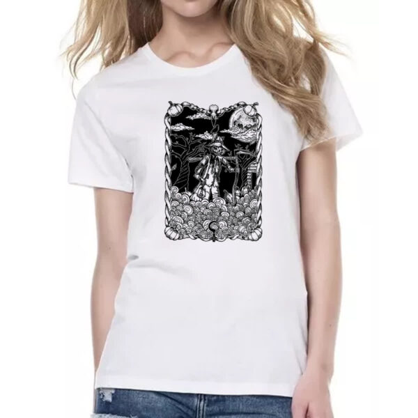 Camiseta Baby Look O Espantalho Black White Arte - Imagem 2