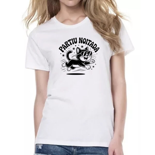 Camiseta Baby Look Partiu Noitada Gato - Imagem 2