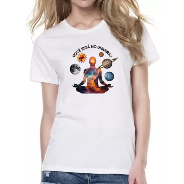 Camiseta Baby Look Voce Esta no Universo - Imagem 2