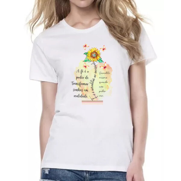 Camiseta Baby Look Gospel Sonhos em realidade - Imagem 2