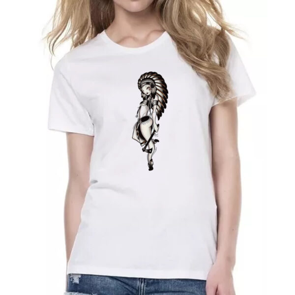 Camiseta Baby Look India Nativa Americada - Imagem 2