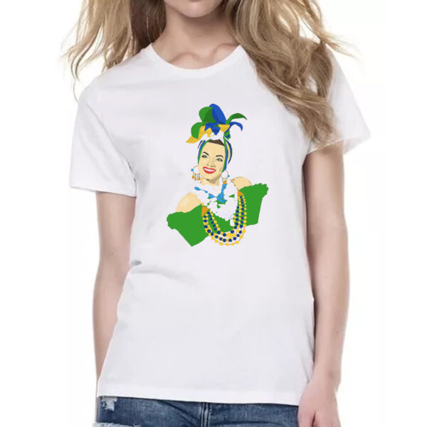 Camiseta Baby Look Carmen Miranda Ilustracao - Imagem 2