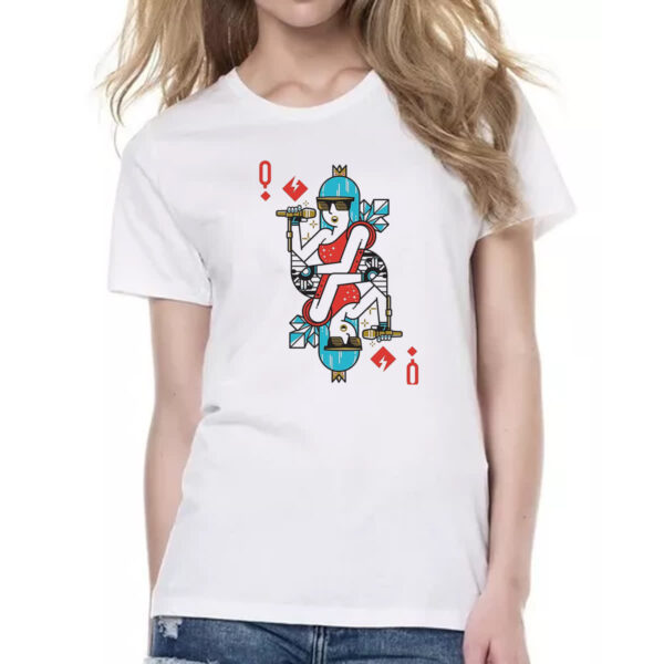 Camiseta Baby Look Baralho Rainha Lady Gaga - Imagem 2