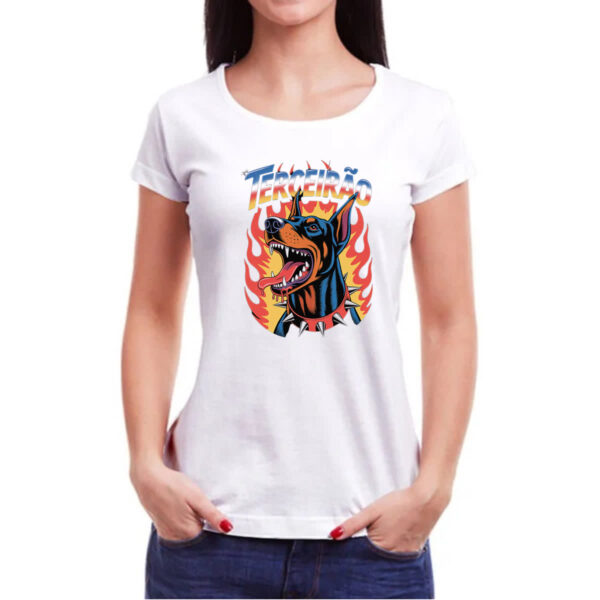 Camiseta Baby Look Terceirao Doberman - Imagem 3