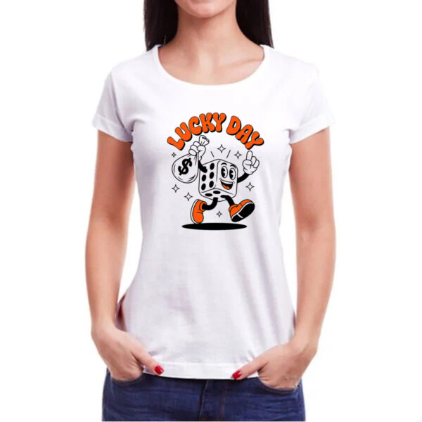 Camiseta Baby Look Dia de sorte - Imagem 3