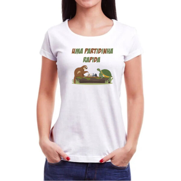 Camiseta Baby Look Uma partidinha rapida - Imagem 3