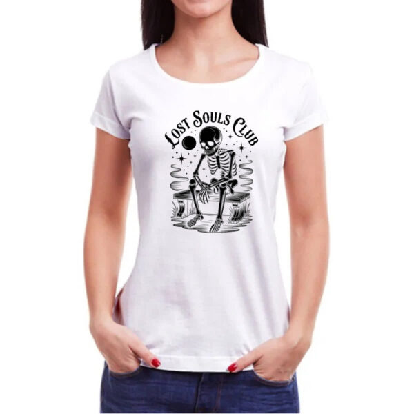 Camiseta Baby Look Caveira Lost Souls Club - Imagem 3