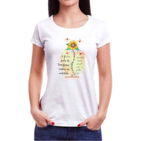 Camiseta Baby Look Gospel Sonhos em realidade - Imagem 3