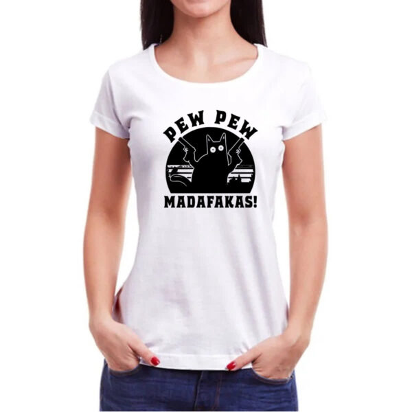 Camiseta Baby Look Gato Pew Pew Madafakas - Imagem 3