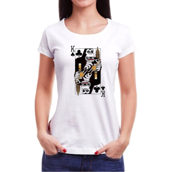 Camiseta Baby Look Baralho Rei King Kong Parodia - Imagem 3