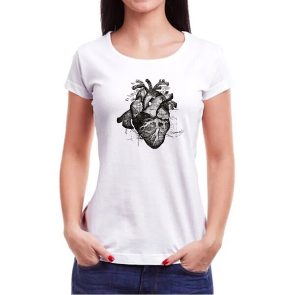 Camiseta Baby Look Coracao Restless Heart - Imagem 3
