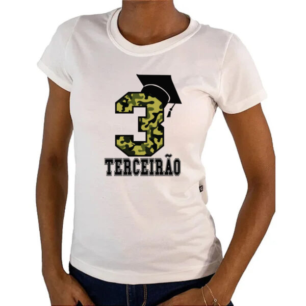 Camiseta Baby Look Terceirao Camuflagem 3 com capelo - Imagem 4