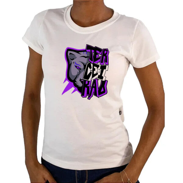 Camiseta Baby Look Terceirao Pantera rosto - Imagem 4