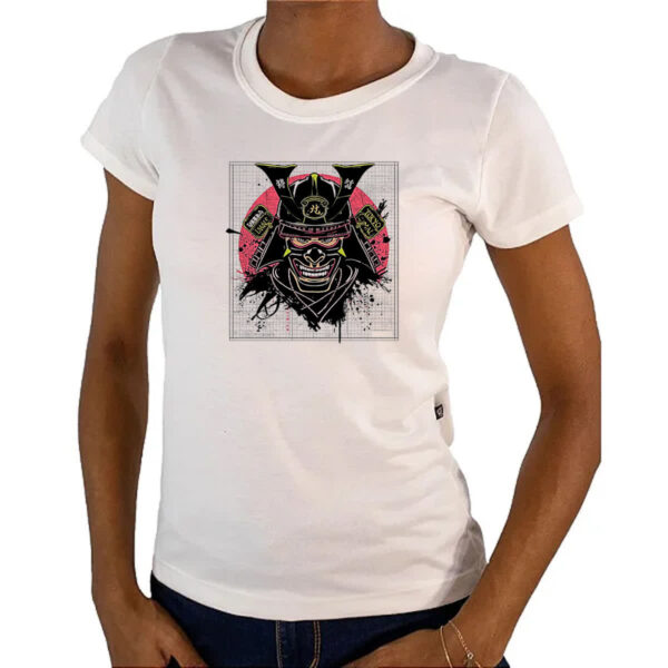 Camiseta Baby Look Samurai Street Art - Imagem 4