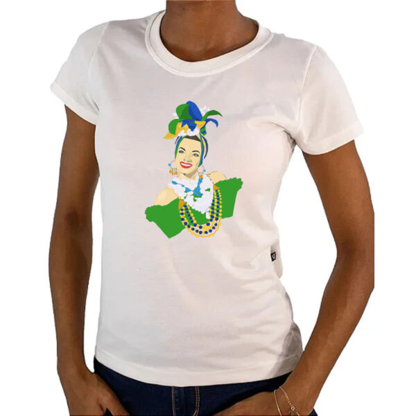Camiseta Baby Look Carmen Miranda Ilustracao - Imagem 4