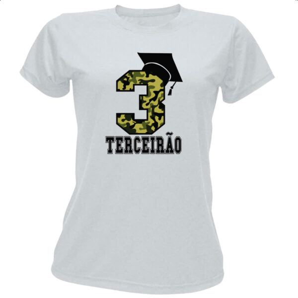 Camiseta Baby Look Terceirao Camuflagem 3 com capelo