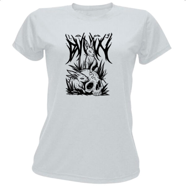 Camiseta Baby Look Coelho Negro Dark Rabbit