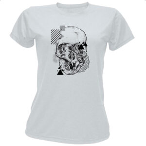 Camiseta Baby Look Geometric Skull Caveira