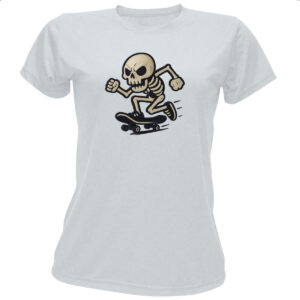 Camiseta Baby Look Caveira Halloween de Skate