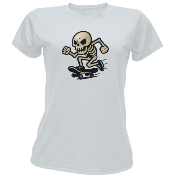 Camiseta Baby Look Caveira Halloween de Skate