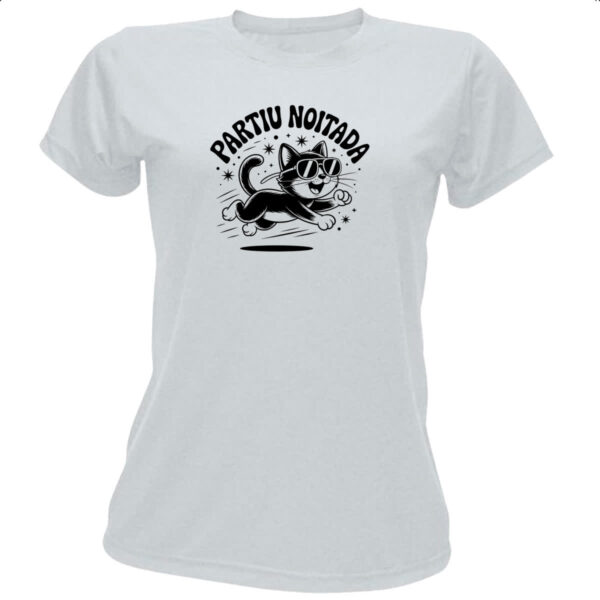 Camiseta Baby Look Partiu Noitada Gato