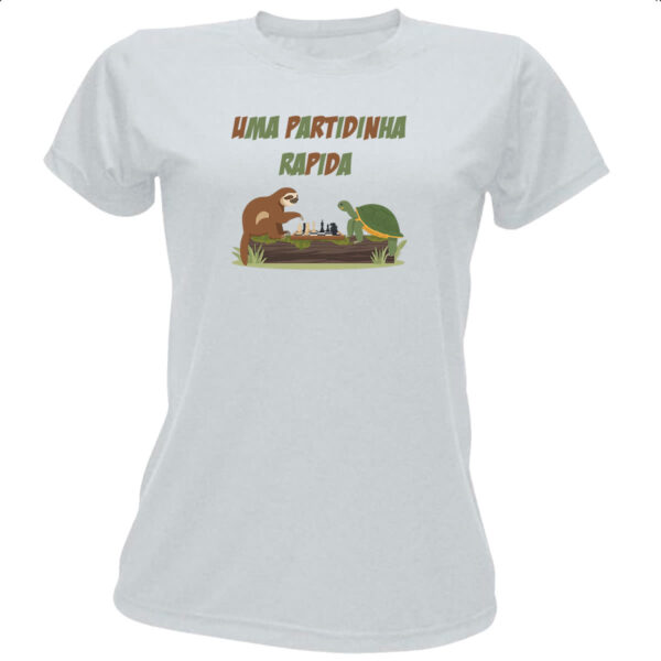 Camiseta Baby Look Uma partidinha rapida