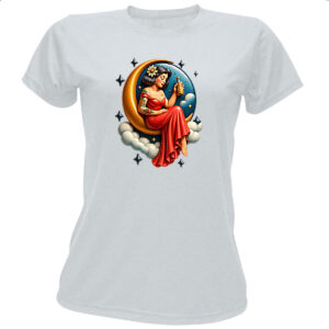 Camiseta Baby Look Diva na Lua tomando uma