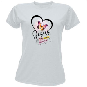 Camiseta Baby Look Gospel Jesus me amou primeiro