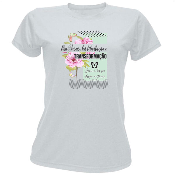 Camiseta Baby Look Gospel Jesus transformacao