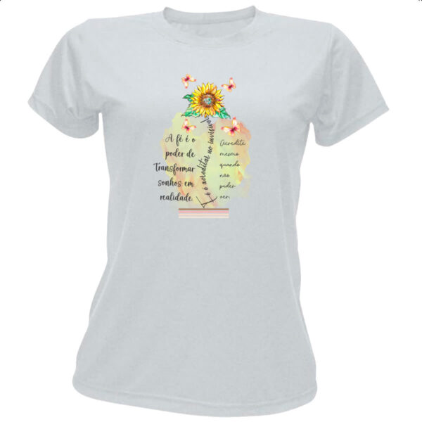 Camiseta Baby Look Gospel Sonhos em realidade