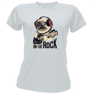 Camiseta Baby Look Pug on the Rock