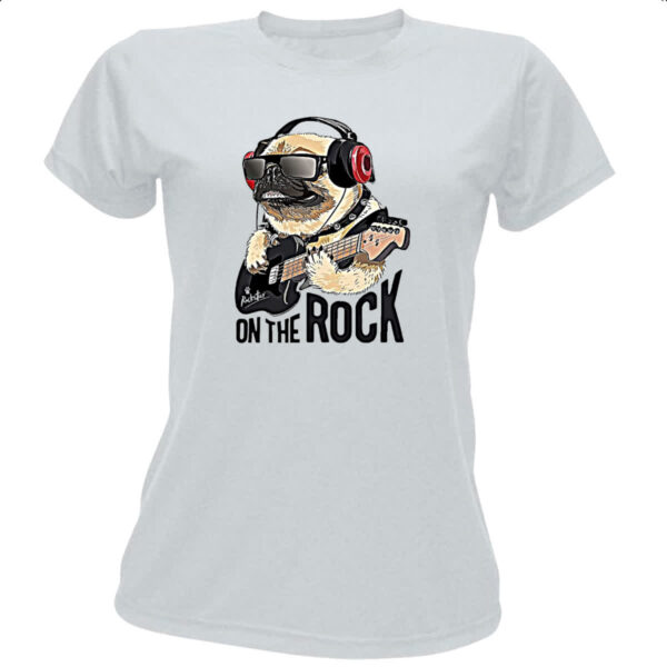 Camiseta Baby Look Pug on the Rock