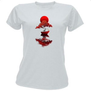 Camiseta Baby Look Bonsai Barco Japan Arte