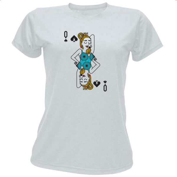 Camiseta Baby Look Baralho Rainha Madonna