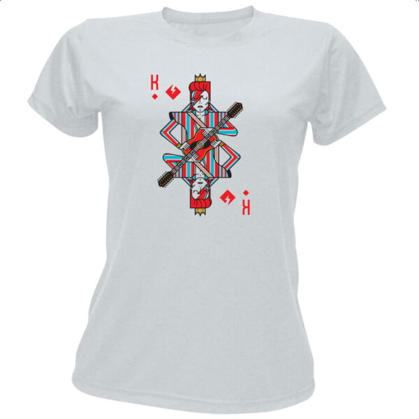 Camiseta Baby Look Baralho Rei David Bowie