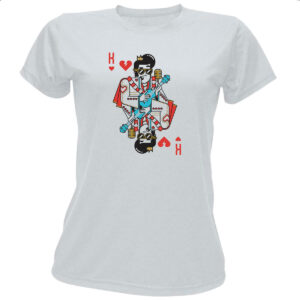 Camiseta Baby Look Baralho Rei Elvis