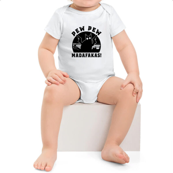 Body infantil Gato Pew Pew Madafakas - Imagem 2
