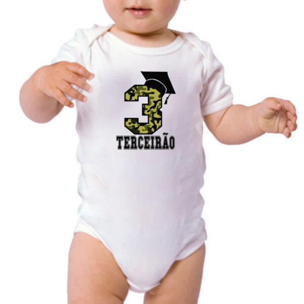 Body infantil Terceirao Camuflagem 3 com capelo - Imagem 3
