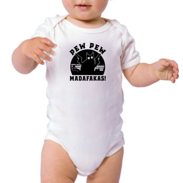 Body infantil Gato Pew Pew Madafakas - Imagem 3